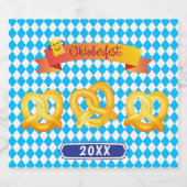 OKTOBERFEST bierfestival decoratie Blauw patroon Bier Etiket (Enkel label)