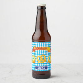 OKTOBERFEST bierfestival decoratie Blauw patroon Bier Etiket