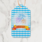 OKTOBERFEST bierfestival decoratie Blauw patroon Cadeaulabels (Achterkant)