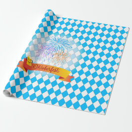 OKTOBERFEST bierfestival decoratie Blauw patroon Cadeaupapier