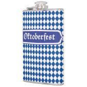 OKTOBERFEST bierfestival decoratie Blauw patroon Heupfles (Links)