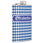 OKTOBERFEST bierfestival decoratie Blauw patroon Heupfles (Rechts)