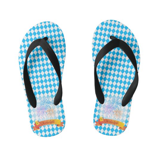 OKTOBERFEST bierfestival decoratie Blauw patroon Kinder Teenslippers (Voetbed)