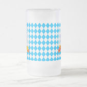 OKTOBERFEST bierfestival decoratie Blauw patroon Matglas Bierpul (Center)