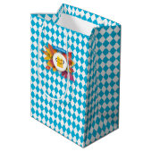 OKTOBERFEST bierfestival decoratie Blauw patroon Medium Cadeauzakje (Achterkant Gekanteld)