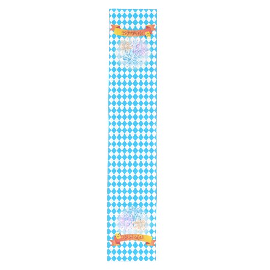 OKTOBERFEST bierfestival decoratie Blauw patroon Medium Tafelloper (Voorkant)