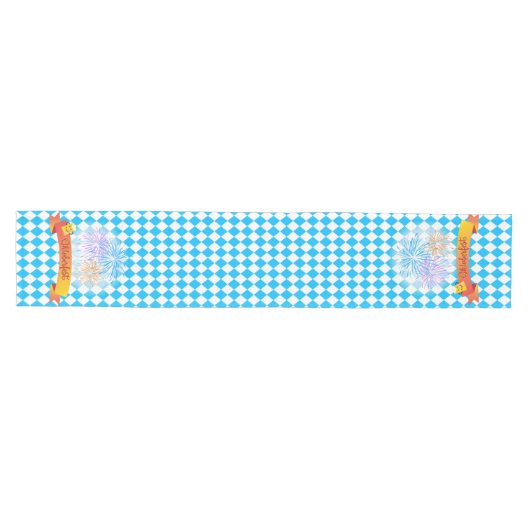 OKTOBERFEST bierfestival decoratie Blauw patroon Medium Tafelloper (Horizontaal)