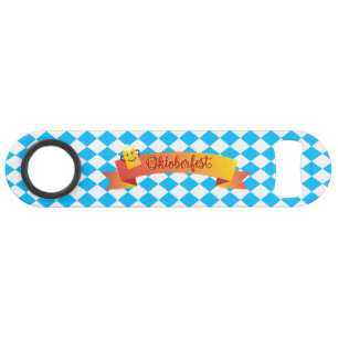 OKTOBERFEST bierfestival decoratie Blauw patroon Speed Flessenopener