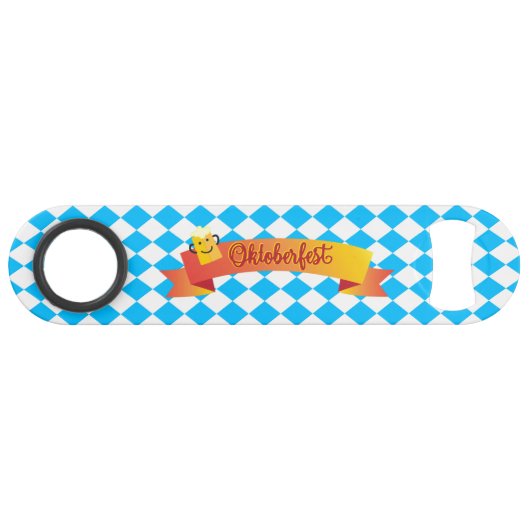 OKTOBERFEST bierfestival decoratie Blauw patroon Speed Flessenopener (Voorkant (Horizontaal))