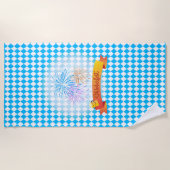 OKTOBERFEST bierfestival decoratie Blauw patroon Strandlaken (Voorkant)