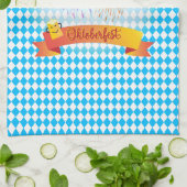 OKTOBERFEST bierfestival decoratie Blauw patroon Theedoek (Gevouwen)