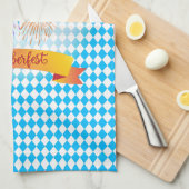 OKTOBERFEST bierfestival decoratie Blauw patroon Theedoek (Quarter Fold)