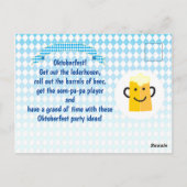 OKTOBERFEST bierfestival decoratie Blauwe patroon Briefkaart (Achterkant)