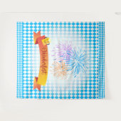 OKTOBERFEST bierfestival decoratie Blauwe patroon Wandkleed (Voorkant (horizontaal))