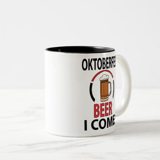 Oktoberfest Bierfestival Grappig Oktoberfest Tweekleurige Koffiemok (Voorkant rechts)