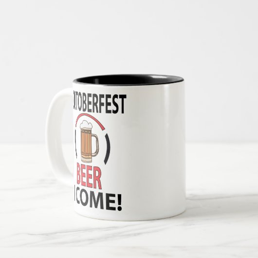 Oktoberfest Bierfestival Grappig Oktoberfest Tweekleurige Koffiemok (Voorkant links)