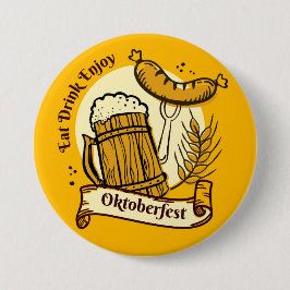 Oktoberfest Bierfestival Knop Ronde Button 7,6 Cm