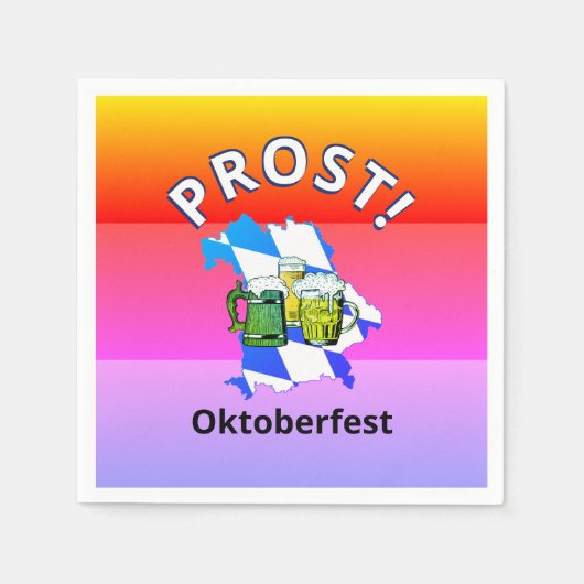 OKTOBERFEST | Biertjes proost | PROST-papier Servet (Voorkant)