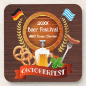 Oktoberfest-biervat Bier Onderzetter (Voorkant)