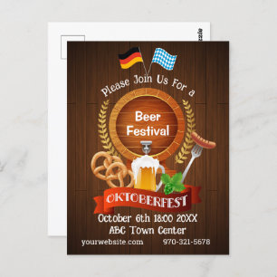 Oktoberfest-biervat Briefkaart