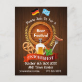 Oktoberfest-biervat Briefkaart (Voorkant)