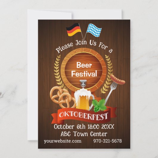 Oktoberfest-biervat Kaart (Voorkant)