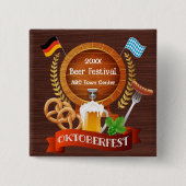 Oktoberfest-biervat Vierkante Button 5,1 Cm (Voorkant)
