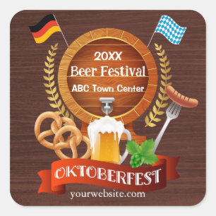 Oktoberfest-biervat Vierkante Sticker