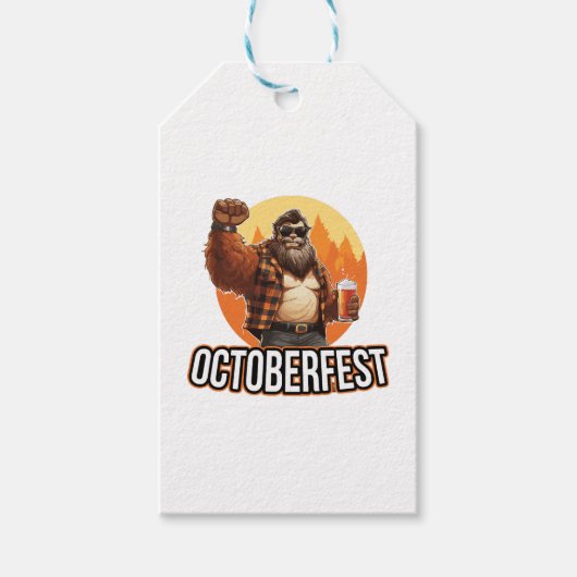 Oktoberfest Bigfoot Cadeaulabel (Voorkant)