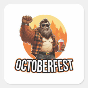Oktoberfest Bigfoot Vierkante Sticker