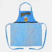 Oktoberfest Blue en White Beer Schort (Voorkant)