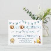 Oktoberfest Broodje Paartjes Bruiloft Kaart (Staand voorkant)