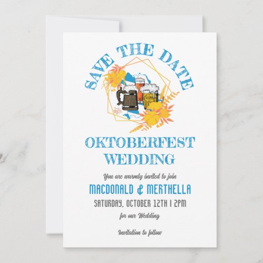 OKTOBERFEST Bruiloft Save The Date (Voorkant)