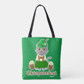 Oktoberfest Cat Cartoon Kunst Fun Festival Tote Bag (Achterkant)
