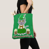 Oktoberfest Cat Cartoon Kunst Fun Festival Tote Bag (Dichtbij)