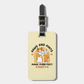 Oktoberfest Cat Party Paws en Pints Bagagelabel (Voorkant verticaal)