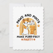 Oktoberfest Cat Party Paws en Pints Feestdagenkaart (Voorkant)