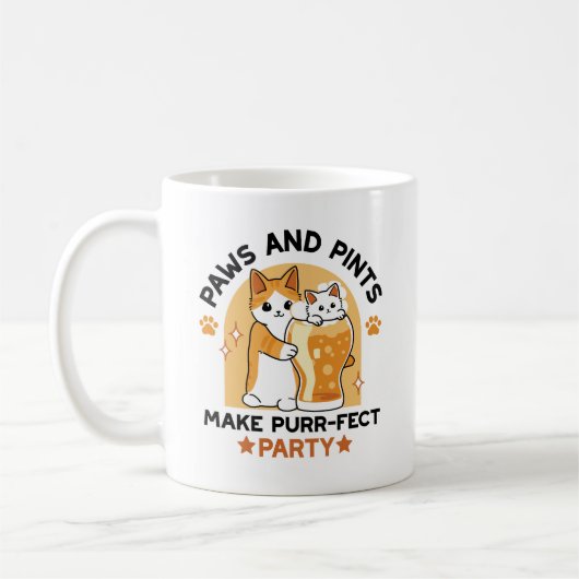 Oktoberfest Cat Party Paws en Pints Koffiemok (Links)