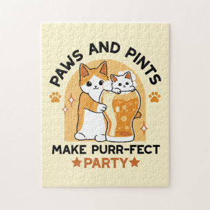 Oktoberfest Cat Party Paws en Pints Legpuzzel