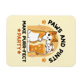 Oktoberfest Cat Party Paws en Pints Magneet (Horizontaal)