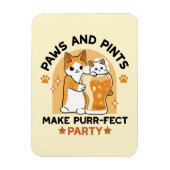 Oktoberfest Cat Party Paws en Pints Magneet (Verticaal)