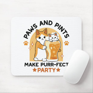 Oktoberfest Cat Party Paws en Pints Muismat
