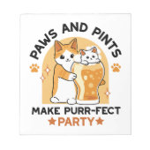 Oktoberfest Cat Party Paws en Pints Notitieblok (Voorkant)