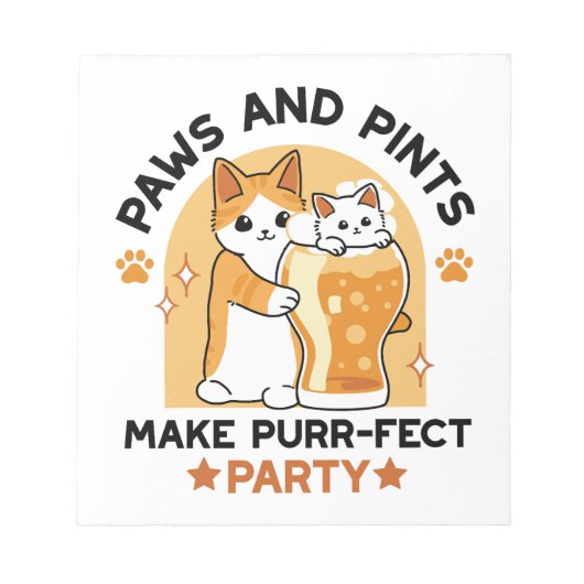 Oktoberfest Cat Party Paws en Pints Notitieblok (Voorkant)