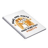 Oktoberfest Cat Party Paws en Pints Notitieboek (Rechterzijde)