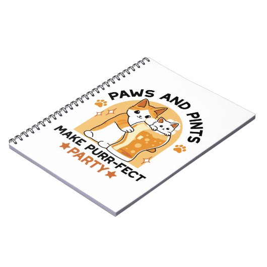 Oktoberfest Cat Party Paws en Pints Notitieboek (Linkerzijde)