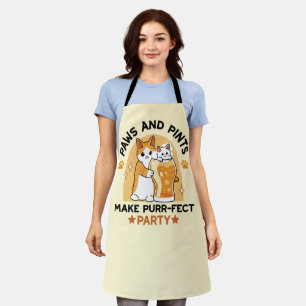 Oktoberfest Cat Party Paws en Pints Schort