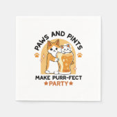 Oktoberfest Cat Party Paws en Pints Servet (Voorkant)