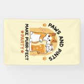 Oktoberfest Cat Party Paws en Pints Spandoek (Horizontaal)