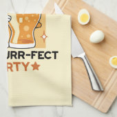 Oktoberfest Cat Party Paws en Pints Theedoek (Quarter Fold)